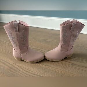 Kensie Girl Pink Cowboy Boots with Rhinestone Detail